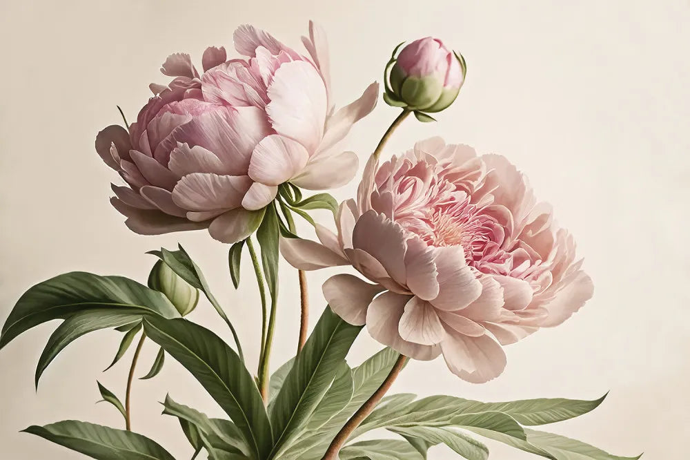 Pink peonies 3d