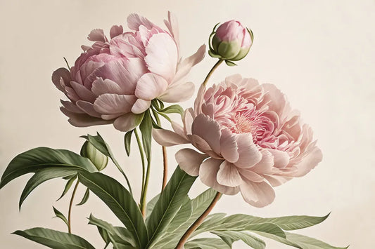 Pink peonies 3d