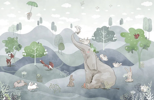 Elephant with bunnies