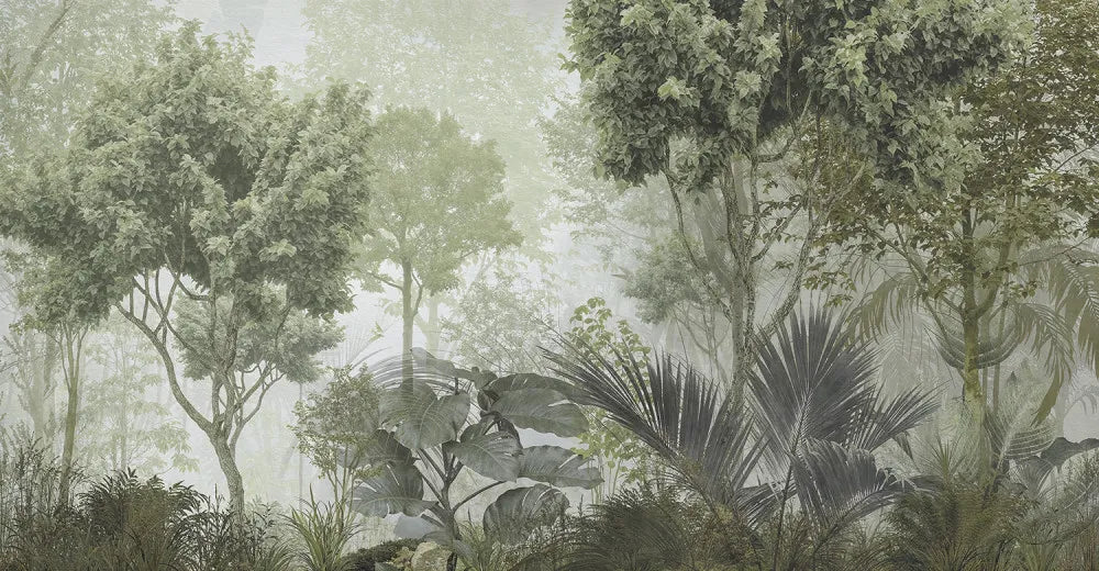 Beautiful foggy forest
