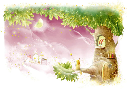 Fairy tree with pink sky