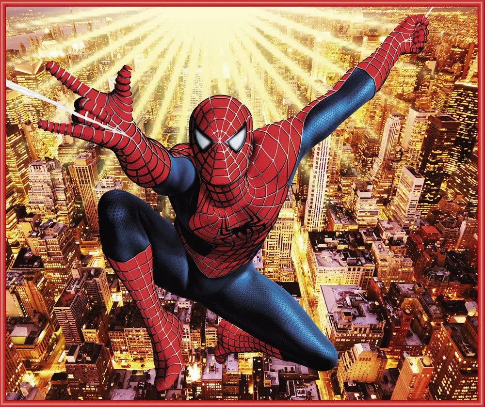 Spider-Man against the background of megalopolis