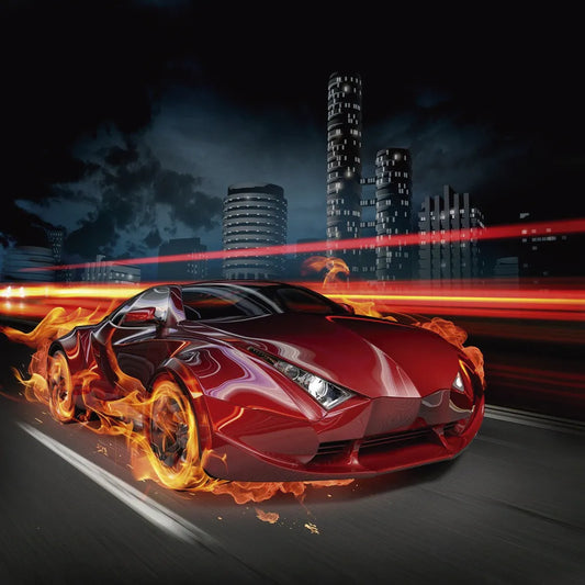 Burning car