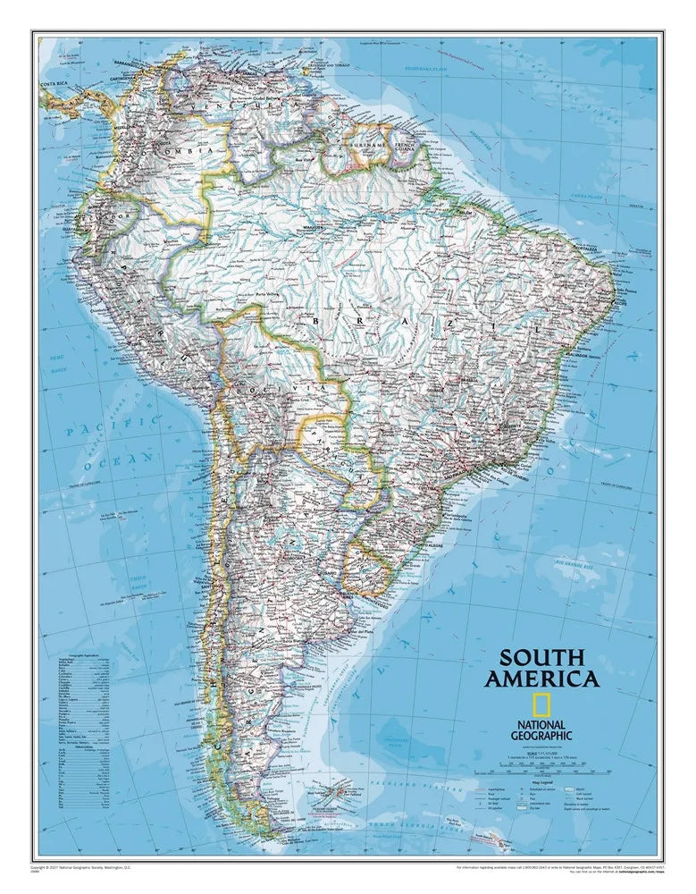 Map of the South America