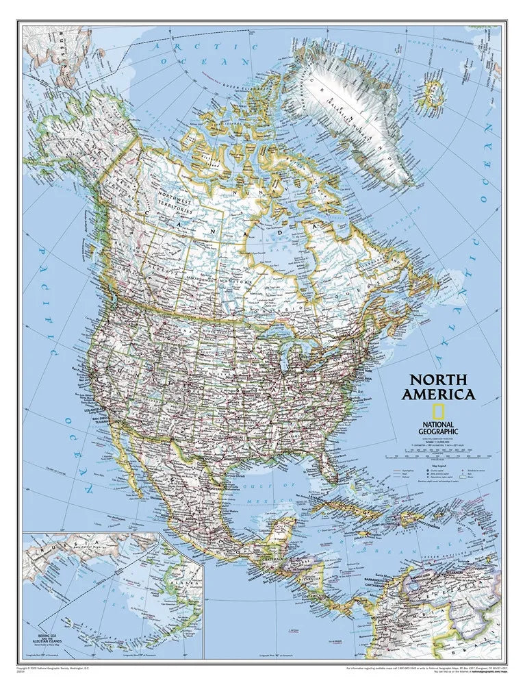 Map of the North America